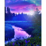 T&auml;ielik &uuml;mmargune 5D teemantmaal, maastik teemanttikandid mosaiik ristpistes kodu seinakaunistus 15x20CM