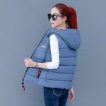 Naiste puuvillane uduvest, l&uuml;hike jope pealisriietus, s&uuml;gistalvine mood, &uuml;limat&scaron;, suures suuruses vest, naiste vestid M sinine