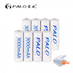 PALO 1,2 V AA laetavad akud 3000 mAh Ni-MH 100% originaal suure mahutavusega AA patarei, laetav kaamera m&auml;nguasjadele Ktv 8pcs