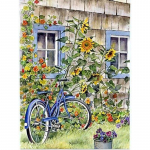 DIY 5D teemantmaal T&auml;is &uuml;mmargune vaiguga jalgrattalilled Teemantkunst tikandid maastik Ristpistes mosaiik Kodukaunistus Full Round 15x20CM