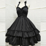 Elegantne suvine klassikaline kleit Lolita Solid Kawaii Lolita Retro Pehme tee&otilde;htukleit JSK Suspendertega kleit One Size must