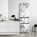 3D-marmorist k&uuml;lmiku kleebis t&auml;iskilega k&ouml;&ouml;gin&otilde;ud Isekleepuv veekindel kaheukseline s&uuml;gavk&uuml;lmikukapi kaunistus Seinapilt 40x120cm(not cut)