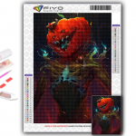 DIY 5D teemantmaal Halloween hirmutav k&otilde;rvitsapea mees ristpiste komplekt t&auml;ispuur tikandid mosaiikkunst Pilt kividest kingitus Full Round 20X30CM