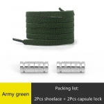 NO.8 No Tie kingapaelteta Elastsed paelad Tossud Isepinguvad kingapaelad Lukuga Kid T&auml;iskasvanute Kiire pael ilma siduvate kummin&ouml;&ouml;rideta armee roheline v&auml;rv