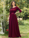 Ever-Pretty Women Plus Size A-Line Empire Waist Maxi talvised pulmak&uuml;laliste kleidid S burgundiapunane