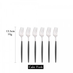 6 tk mini kahvlikomplekt puuviljakoogi suupiste jaoks roostevabast terasest tee puuviljakahvlite komplekt magustoidukahvli valge kullaga v&auml;ike salati kahvliga s&ouml;&ouml;gin&otilde;ud