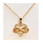 Les Tr&eacute;sors De Lily [R8129] &ndash; disainerkaelakee 'Love' valgest kullast - 18x15 mm valge