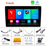 Reakosound 2 Din 9'' Andriod 11 auto multimeediumipleier Carplay GPS Navigation Bluetooth Wifi USB FM Mirror Link HD autoheli raadio Stereo Autoraadio 9inch 1-32G 4LED Carplay