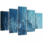 Viieosalise pildiga l&otilde;uenditr&uuml;kk Blue Blowers 100x70 sinine