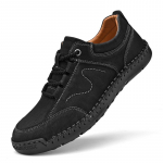 K&auml;sitsi valmistatud nahast kingad vabaaja meeste kingad Mugavad lehma nahast kingad Meeste p&auml;tsid Mokassiinid t&ouml;&ouml;riistakingad 38 must