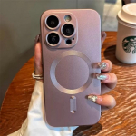 Magsafe'i magnetilise juhtmevaba laadimis&uuml;mbrise jaoks iPhone 14 13 12 11 Pro Max Plus luksusliku mattobjektiivi jaoks p&otilde;rutuskindel silikoonkate for iphone 11 pro roosa