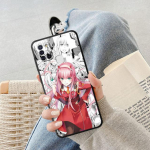 Kallis Franxx Anime Zero Two Girl telefoni&uuml;mbrises Samsung Galaxy A02 A01 A10 A03s A04s A02s A10s A40 A70 A54 A34 kaanega Samsung A10
