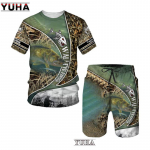 Karpkala kalap&uuml;&uuml;k 3D Prinditud Suvine Naljakas T-s&auml;rk L&uuml;hikesed p&uuml;ksid Komplekt Meeste Spordir&otilde;ivad Spordidressid O Kaelus L&uuml;hikeste Varrukatega Lahe Meeste Riie S