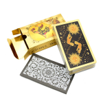 Kuldfoolium Tarot Tarot lauam&auml;ng PVC veekindel kulumiskindel uus kaardim&auml;ng mitme m&auml;ngijaga peom&auml;ng 12*7cm beige