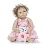 NPK 55 cm Reborn Baby V&auml;ikelapse t&uuml;drukule V&auml;ga pehmest riidest nukuvannim&auml;nguasi Elutruu t&otilde;eline pehme puutega vannim&auml;nguasi 55cm white