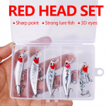 5 tk/karp Red Head Crankbait Minnow kalap&uuml;&uuml;gi landi komplekt kunsts&ouml;&ouml;dap&uuml;&uuml;gi voblerid ujuvad karpkala p&uuml;&uuml;givahendid