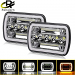 5x7 7x6 tolli auto LED-esituled autode ruudukujuliste esitulede koost DRL kollane suunatuli XJ YJ auto veoauto Motobike jaoks 2pcs