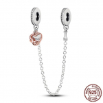 H&otilde;bedane Kinnitus P&auml;ris 925 H&otilde;bedane CZ Tsirkoon Pave Mustriga Klamber Daisy Beads Stopper Fit Moe stiil K&auml;ev&otilde;ru Charms Ehted