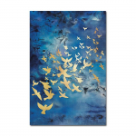 Kuldlind liblikas seinakunst l&otilde;uend Abstraktne maal P&otilde;hjamaade plakatid ja tr&uuml;kised Dekoratiivsed pildid elutoa sisekujunduseks 21x30cm No Frame