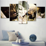 Kodukaunistus 5-osaline anime r&uuml;nnak titaani tegelaskujudele plakat seinakunst, l&otilde;uend, prinditud maalid, pildid elutoa jaoks kaasaegne sisekujundus 20X35 20X45 20X55cm