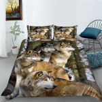 3D hundimustriga voodipesu, &uuml;heinimesevoodi t&auml;issuuruses loomade prindiga padjap&uuml;&uuml;r ja tekikate Mikrokiust pestav kodukaunistus UK Single 135x200cm