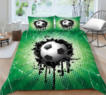 Jalgpalliteemaline tr&uuml;kitud voodipesu komplekt Jalgpalli tekikate Padjap&uuml;&uuml;r 2/3 osaline komplekt Mikrokiudkangast AU/EU/US T&auml;issuuruses kodukaunistus Baby 100x135cm