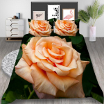 Roosi voodipesu 3D-printimine lilledega udusulgedega tekikate ja padjap&uuml;&uuml;r Magamistoa voodipesukomplekt t&otilde;mblukuga pestava kodukaunistusega Baby 100x135cm