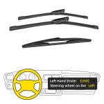 3 TK Citroen C4 Grand Picasso / C4 Picasso MK1 jaoks 2008-2013 30 30 14 eesmised tagumised klaasipuhasti harjad esiklaas esiklaasi aknal&otilde;ikuri tarvikud 2013 Left Hand