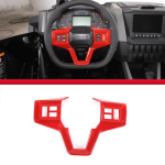 For Polaris RZR PRO XP UTV Car styling ABS Silver/Red Car Steering Wheel Panel Cover Trim Sticker Car