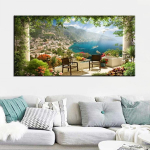 Mere&auml;&auml;rne Aed Maastik Ise 5d Teemantmaal Suur T&auml;is &Uuml;mmargune Puur Mosaiik Tikand Kunst Sisekujundus Maalid 50x100CM