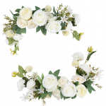 2 tk/komplekt Pulmalilled Tervitussilt Lilled V&otilde;ltsroosid Kombineeritud siidist pojeng pulma vastuv&otilde;tuks Taustadekoratsioonid Lauakaunistused Tervitussilt valge