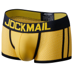 Bokser JOCKMMAIL hingav v&otilde;rkmaterjal kontrastne disain Sport Fitness suvine madala k&otilde;rgusega meeste aluspesu M kollane