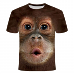 3D Fashion Funny Monkey Graafilised t-s&auml;rgid Suvised vabaaja loomade mustriga Meeste t-s&auml;rgid Uus Hip Hop Print L&uuml;hikeste varrukatega T-s&auml;rgid Topid XS