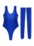 Naiste l&auml;ikiv Ice Silk Body Varrukateta Jumpsuit koos sukkadega pesukomplektid Klubir&otilde;ivad One Size