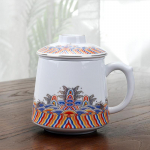 Hiina keraamiline teetass filtriga Travel Kaasaskantavad tassid Teevee eraldamine Kontori veetassid Kingitus Majapidamises kasutatav teekomplekt Joogin&otilde;ud A  13.5X12CM 390ML