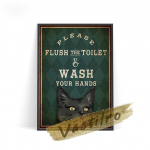 Huvitav tualettruumi logo tr&uuml;kkimine Plakat Moodne tualettruumi &otilde;limaali seinakleebis Cat Lover Gift Creative WC seinakaunistus 21cm&times;30cm NoFrame