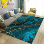P&otilde;hjamaade roheline kuldne sinine marmorpind suur vaip, vaipvaip elutoa diivani uksemati kaunistamiseks, laste libisemiskindel p&otilde;randamatt 160cm x 230cm