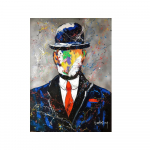 Abstraktne grafiti t&auml;navakunst Magritte'i kuulsad l&otilde;uendimaalid plakatid Inimese poja portreeprindid Poppildid Cuadrod elutoa kaunistamiseks 20x30cm no frame must