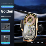 Automaatne klambriga juhtmevaba laadimise autohoidik 15w LED-kiirlaadija Qi mobiiltelefoni laadija autokinnitus Iphone14pro jaoks 14 13 12 as picture h&otilde;be