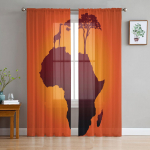 Kaart Loomade kaelkirjakupuu l&auml;bipaistvad kardinad Elutoa aken T&uuml;llkardinad Magamistoa K&ouml;&ouml;gi jaoks Kodukaunistus Voile kardinad W135 x H115cm x1