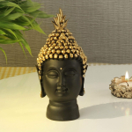 SEOTUD PAELTEGA Vaik Buddha Pea Kuju - Dekoratiivne Buddha Kujuke N&auml;idisese Kodu Elutoa Laua Kaunistuseks Kingitused (Kuldne, 13,7 cm x 6,3 cm)