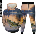 Meeste moe dressikomplektid Shark Dolphin Fish Creative Animal 3D Prindiga riided kapuuts + p&uuml;ksid Naiste vabaaja spordir&otilde;ivad Suurus S-6XL M