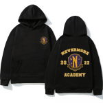 Kolmap&auml;evane Nevermore Academy graafikaprint Unisexi puuvillane kapuuts, vabaaja &uuml;lisuur pullover Populaarne moodne dressipluus Unisex r&otilde;ivad 2XL