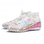 35-47 Unisex jalgpallisaapad Suure suurusega jalgpallijalatsid L&uuml;hikeste k&uuml;&uuml;ntega m&auml;ngutreeningjalatsid Laste jalgpallisaapad 35 valge