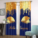 3D-print Moodne roosa kuldne ripsmesilm, 2 paneeliga salongi elegantne varjutav pimendav aknakardin t&uuml;drukute elutoa magamistuppa 100W160H(CM)40x63in