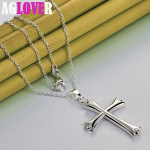 925 Sterling Risti ripatsiga kaelakee ehted 45cm