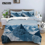 Snow Mountain tekikott Pol&uuml;ester 3D maastikuga voodipesukomplekt teismelistele t&auml;iskasvanutele suusan&otilde;lvade talveteemaline kolmeosaline komplekt. 150x200cm 3pcs