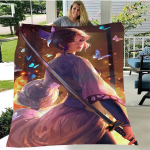 Moodne Ghost Blade 3D-prinditud koomiksitegelane Kamado Nezuko tapeet t&uuml;druk kingitus tekk diivanvoodi reisimine telkimine tekk 130cm by 150cm
