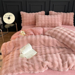 Kerge luksuslik tippklassi k&uuml;&uuml;liku samet neljaosaline talvine paksendatud soe kahepoolne sametpiim sametine tekikate antistaatiline voodipesu 1.8m fitted sheet 4PCS