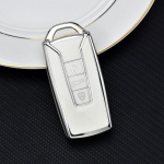 3 nupuga TPU auto kaugjuhtimispuldi v&otilde;tmeta kate Volkswagen Touareg 2018 2019 2019 2020 2021 v&otilde;tme&uuml;mbrise hoidiku jaoks, Funda Llave Protector tarvikud Silver key case